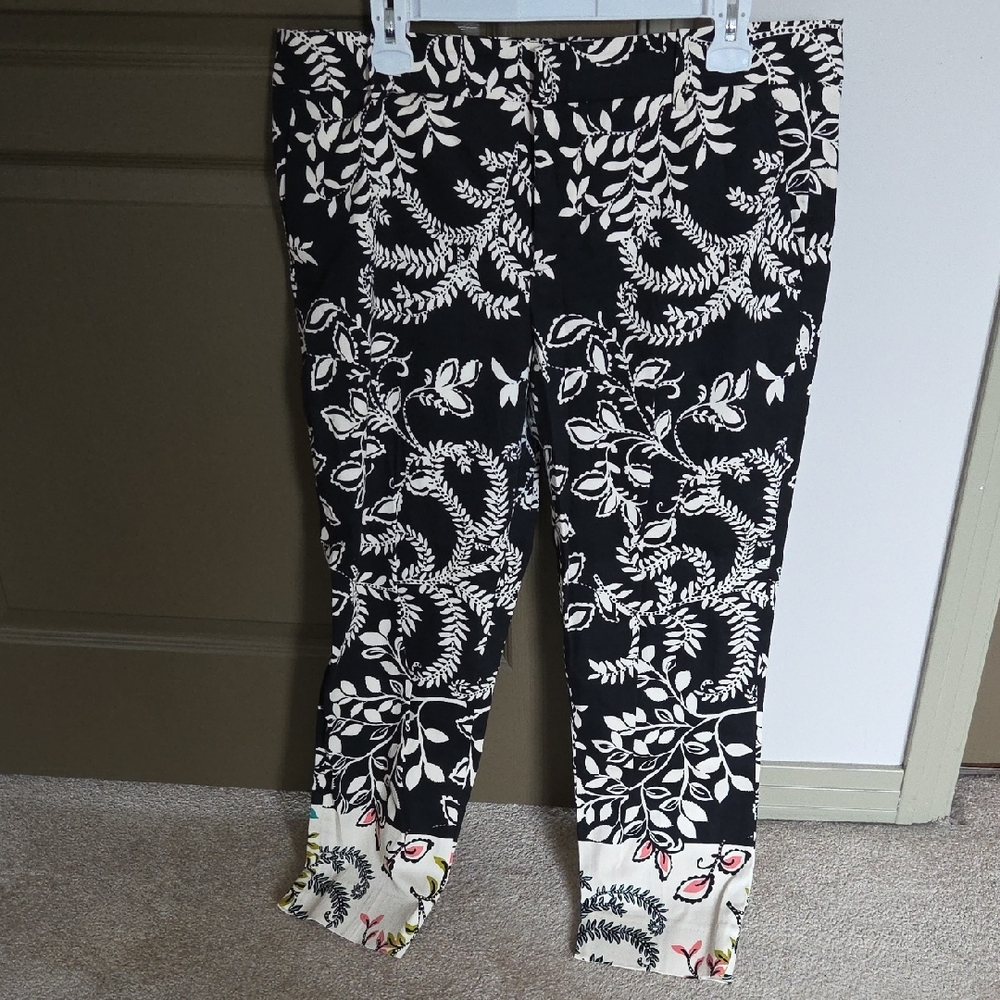 Zara Black and Cream Patterned Trousers